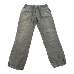 James Perse Standard Linen Pants Womens Size 2(Large)Green Relaxed Fit Elastic